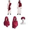Muslims Dresses Set for Men Long Sleeve Dubai Shirt Kaftan Thobe Robe Gown Straight Leisure Race Style Clothing Thobe