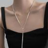 Fashion Long Snake Bone Chain Necklace For Women Girls Hip Hop Pulling Long Tassel Sweater Chain Necklace Banquet Jewelry
