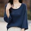 Navava Simple Ribbed Punching 7 8 Sleeve T shirT nT1467