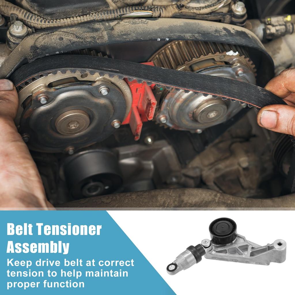 X AUTOHAUX Belt Tensioner Pulley Assembly for Jeep Wrangler 2012-2017 and Jeep Wrangler JK 2018 (Part Number: 4627038AA)
