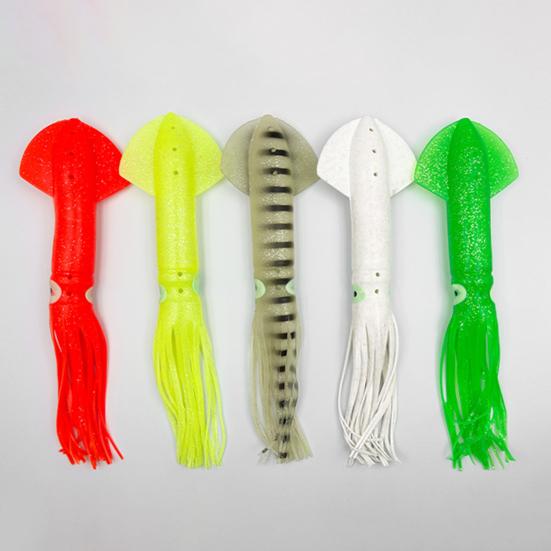 5 Stück Künstliche Köder Leuchtende Oktopus Angelköder Realistisch Aussehend Helle Farben Silikon Angelköder Oktopus Rock Köder