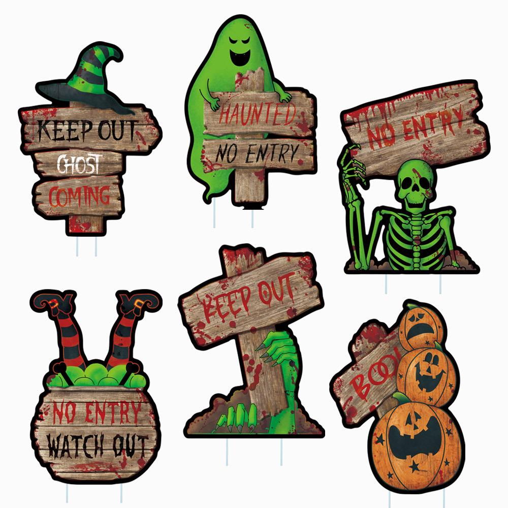 ZKB004 Halloween Skull Yard Stake: Festive Outdoor Decoration