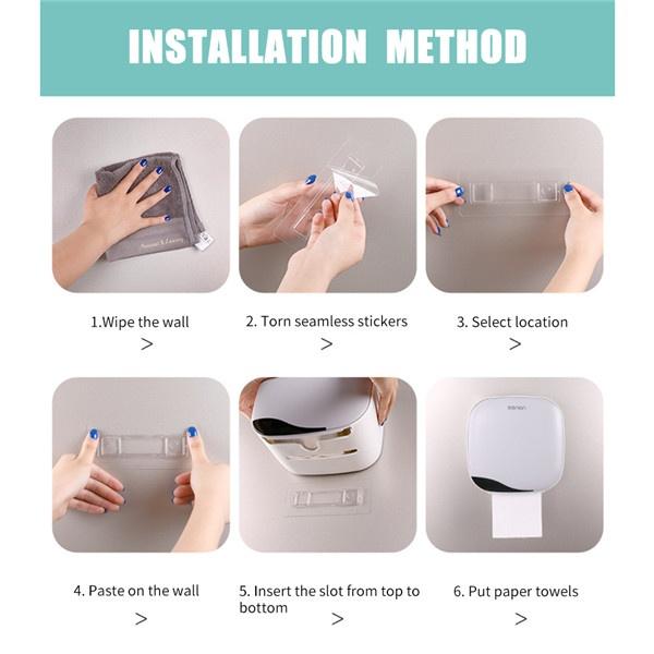 Punch-free Toilet Paper Holder Box Waterproof Storage Toilet Paper Storage Rack Paper Towel Kitchen Bathroom Storage Box