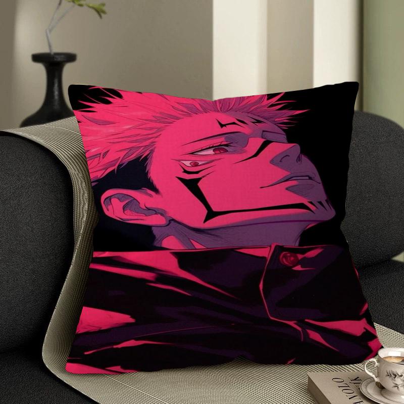 Poduszka Anime R-Ryomen S-Sukuna Poduszka Anime Pokrowiec na Poszewkę Poduszki na Kanapę Łóżko Zagłówek Pokrowiec na Poduszkę 45x45 Cm Modny