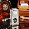 ZISIZ 5-in-1 Triple Jet Flame Cigar Lighter with V-Cutter