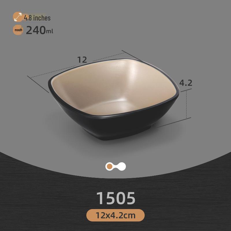 Commercial Melamine Two-Color Drop-Resistant Teacup and Imitation Porcelain Dish Set for Hot Pot Cuisine with Compartments.