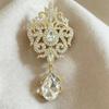 Chic Vintage Crystal Brooch Gold Silver Color Delicate Lapel Pin for Women Date Outfit Wedding Banquet Dress Matching