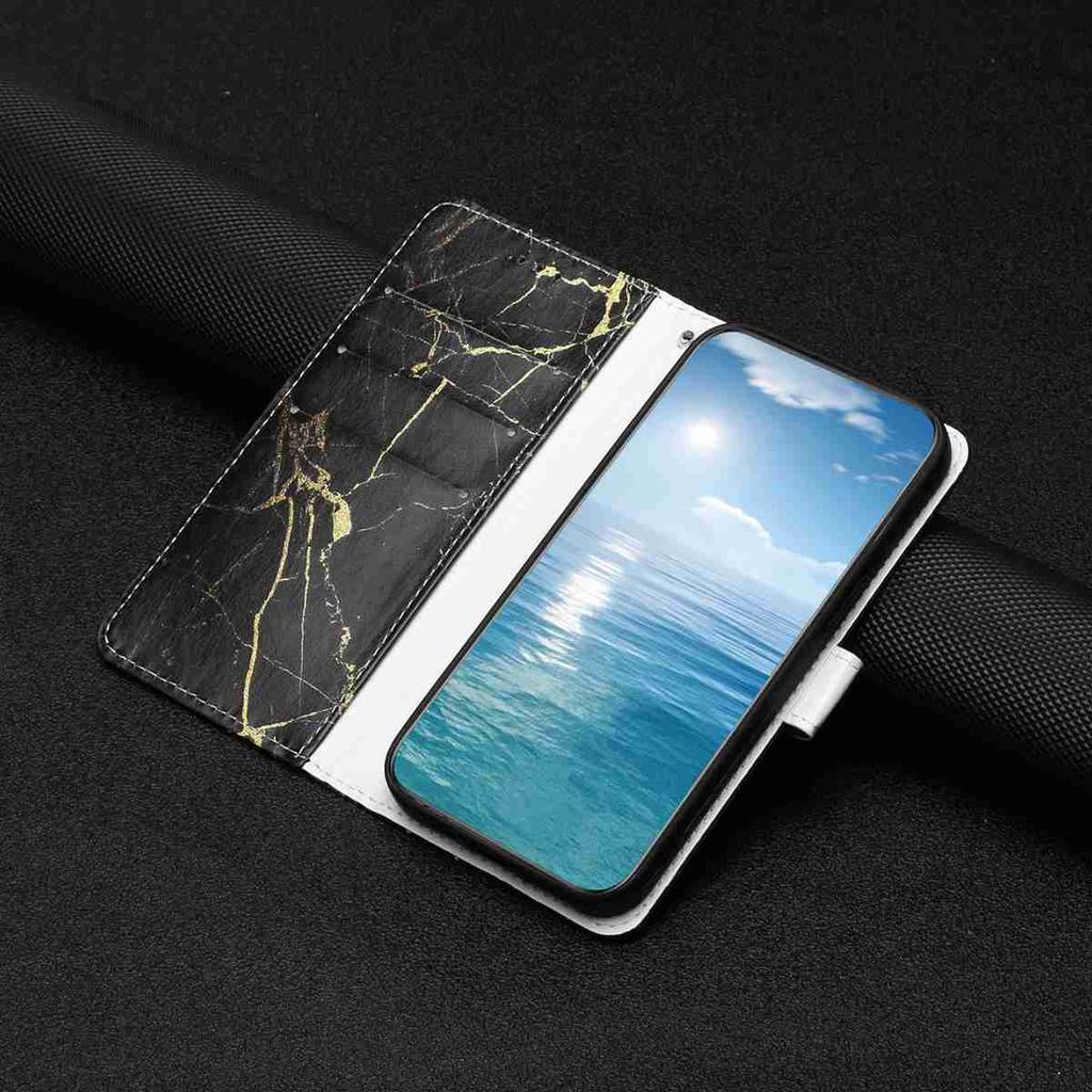 Pro Xiaomi 15T Stojánek Pouzdro Mramorové Malované Folio Vyklápěcí Kožená Peněženka Kryt na Telefon