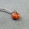 Colorful Enamel Pumpkin Charm Necklace for Halloween