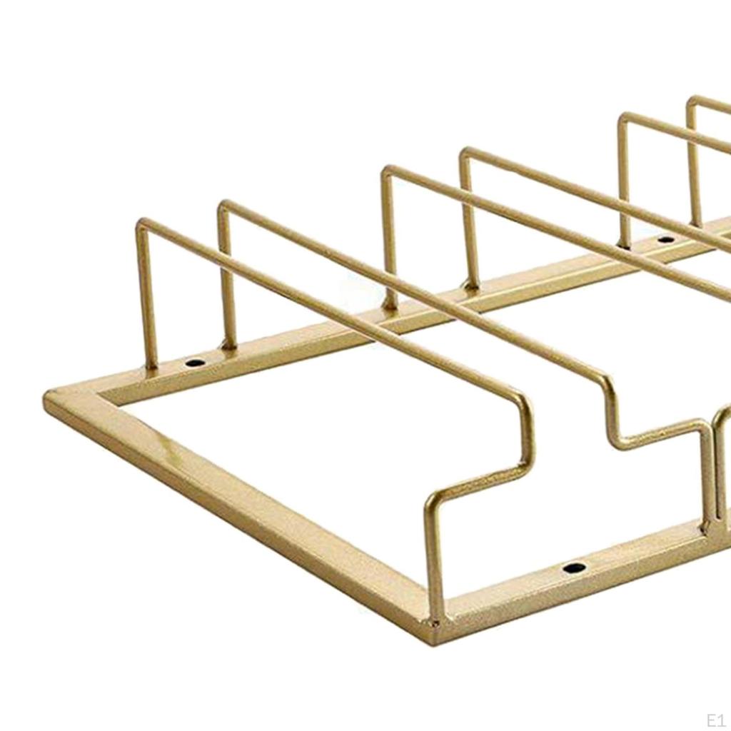 Hanging Stemware Holder Rack Metal Glass Organizer 3 Rows Organization Storage under