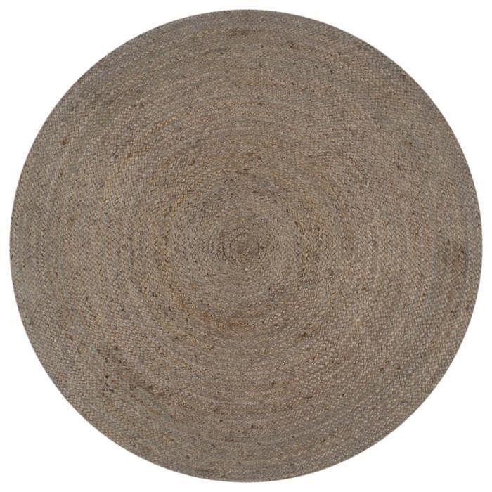 Tapis - vidaXL - Jute Rond 150 cm - Gris - Naturel - Fait à la main