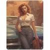 Vintage Pinup Girl Fast & Sexy Girls Classic Car Automobile Metal Tin Sings For Man Cave Garage Bar Cafe Clubs Car Decor Posters