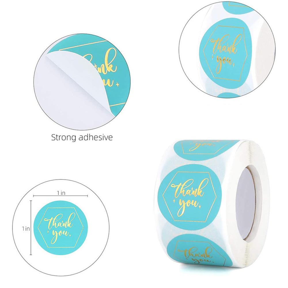 100-500pcs Thank You Stickers 1inch Gold Foil Paper Seal Labels for Handmade Wedding Gift Stationery Decoration