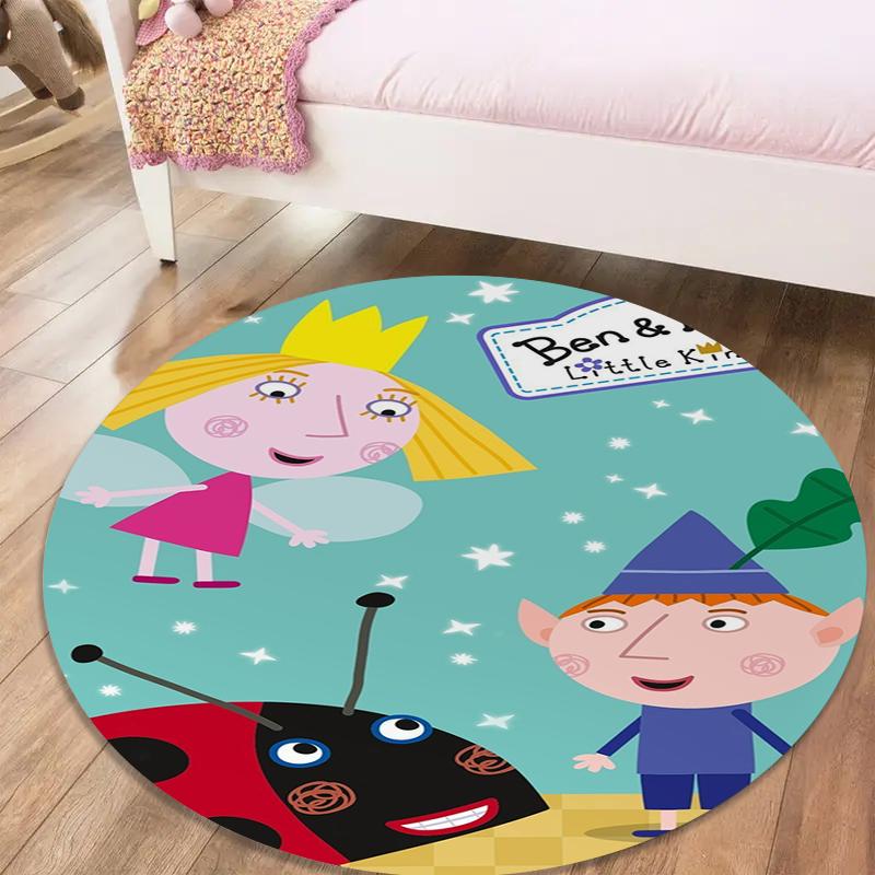 

Круглий килим Ben & Holly S Little Kingdom, Килимок для вітальні, спальні, дивана, ігрової кімнати, Нековзкий килимок для підлоги 35 150cmx150cm