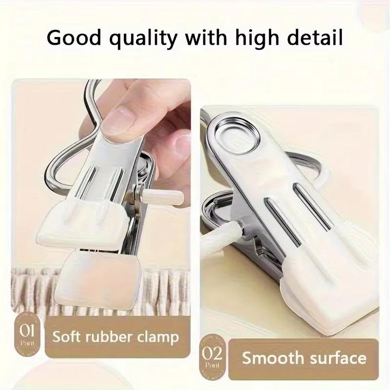 12Pcs Adjustable Metal Hangers With Clips, Non-Slip Space-Saving For Pants/Skirts & All Garments, Keep Clothes Tidy & Organized