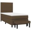 3136720 vidaXL Lit à sommier tapissier avec matelas Marron foncé 90x190 cm