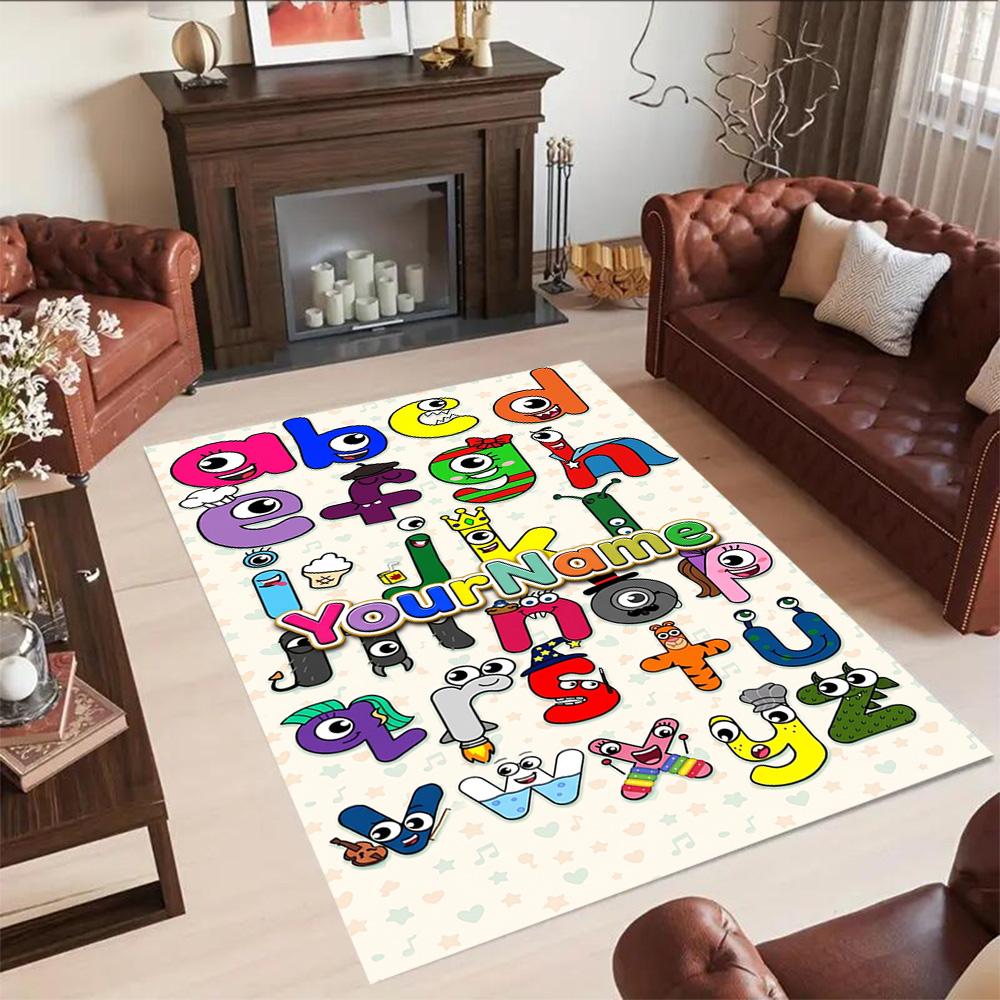 Tappeto Personalizzabile con Area Nome Numberblocks per Soggiorni Studio Ingresso Dormitorio Tappeto Antiscivolo Decorazioni Ufficio Anime Regalo Spirituale