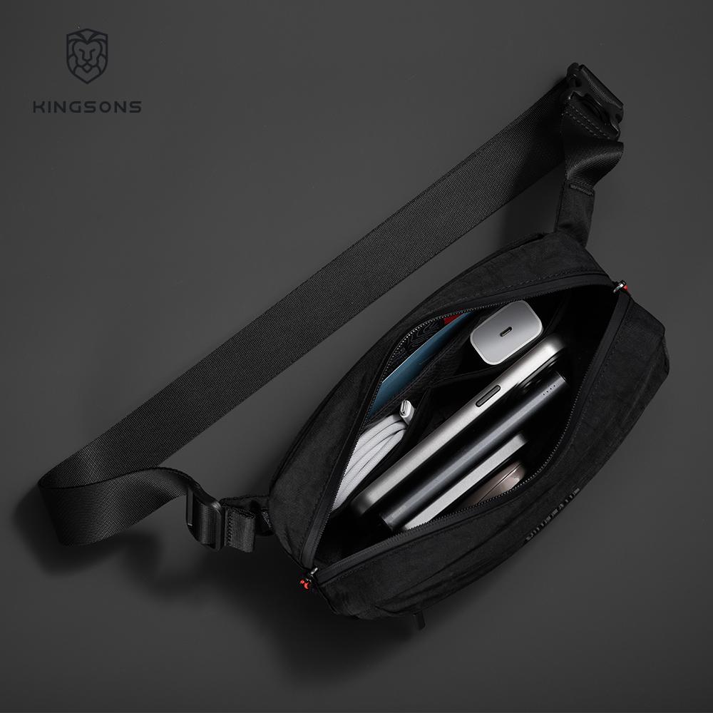 Kingsons Urban Ride Lite Sling Herren Damen Brusttasche Kleine Umhängetasche 420D Nylon Wasserdicht Minimalistisch Reisen Leicht