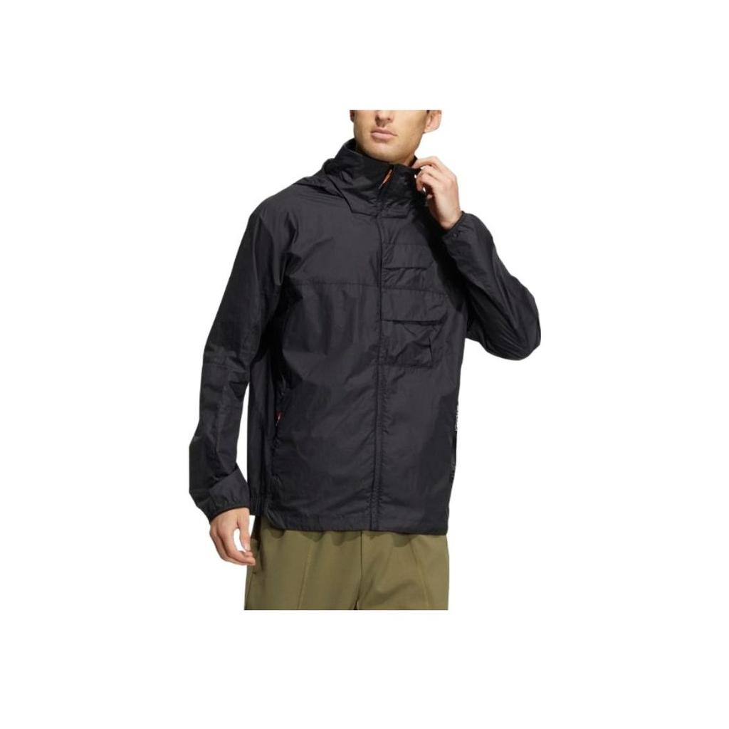 Adidas Outdoor Hooded Long Sleeve Sun Protection Jacket Men jackets Black HN4535