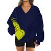 Women's Loose And Comfortable Letter V-neck Sportswear Long-sleeved Sweatshirt Daily Matching Clothes