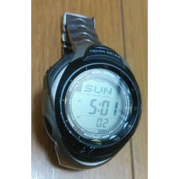 Used Rare CASIO PRW-1200TJ Radio Controlled Solar Titanium Casio