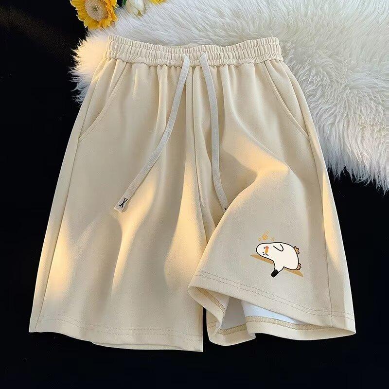 

Новые летние шорты для мужчин и женщин, свободные прямые широкие пятиточечные средней длины One size