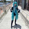 Perücke Haare 110 cm Cosplay Hatsune Miku Vocaloid Anime Manga Seemannskappe