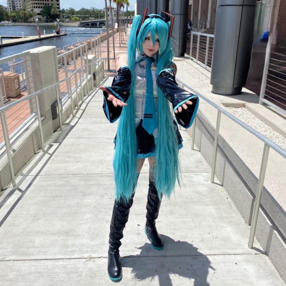 Perücke Haare 110 cm Cosplay Hatsune Miku Vocaloid Anime Manga Seemannskappe
