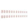 24 Nail Art Nude White Edge Double French Silver Glitter Craft Medium And Long Square Wearing Nail