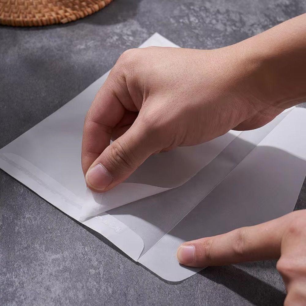 50Pcs/Pack Matte Frosted Transparent Paper Bag Simple Wedding Invitation Pouch for Stamps Storage
