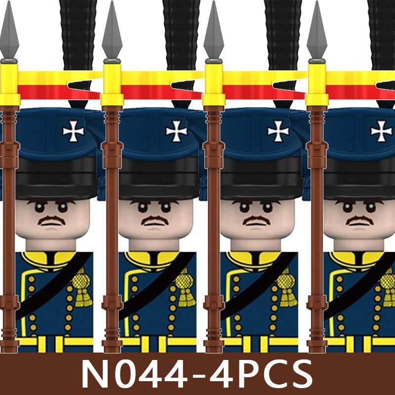 4pcs Medieval Castle Knight Building Blocks MIlitary Napoleon Soldier Figures War Army Legion Accessories Imperial Navy Bricks Toys