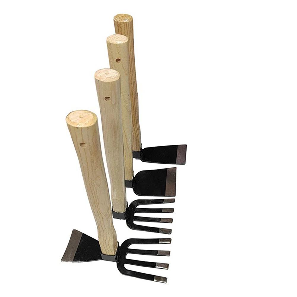 Ручной культиватор с деревянной ручкой Садовые ручные грабли Инструмент Садовая ручная мотыга и культиватор для копания прополки садоводства и культивации