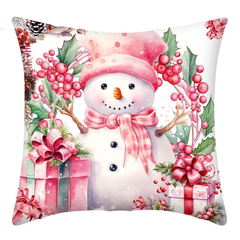 

Рождественские подушки в стиле инс, венок «Колокольчик-снеговик», наволочка для домашней декоративной подушки, наволочка для диванной подушки с цифровой печатью, 45*45cm