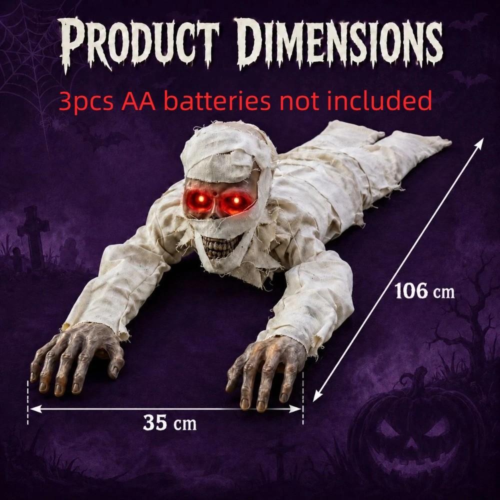 Bald Head Halloween Crawling Ghost Electric Climbing Zombie Figure Haunted House Prop