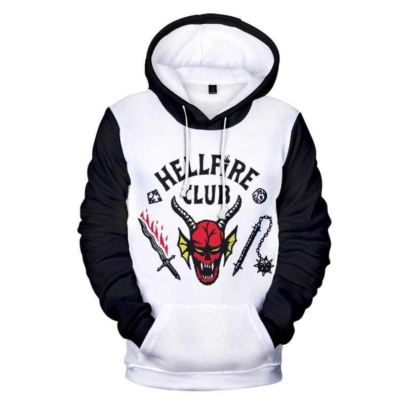 Felpe con cappuccio stampate Fashion Hellfire Club Autunno Manica lunga Pullover unisex Abbigliamento streetwear Divertente