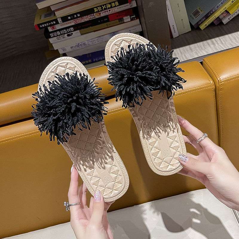

Cool slippers women s summer outer wear 2025 new versatile fashion flower soft bottom comfortable non-slip flat bottom women s slippers 35