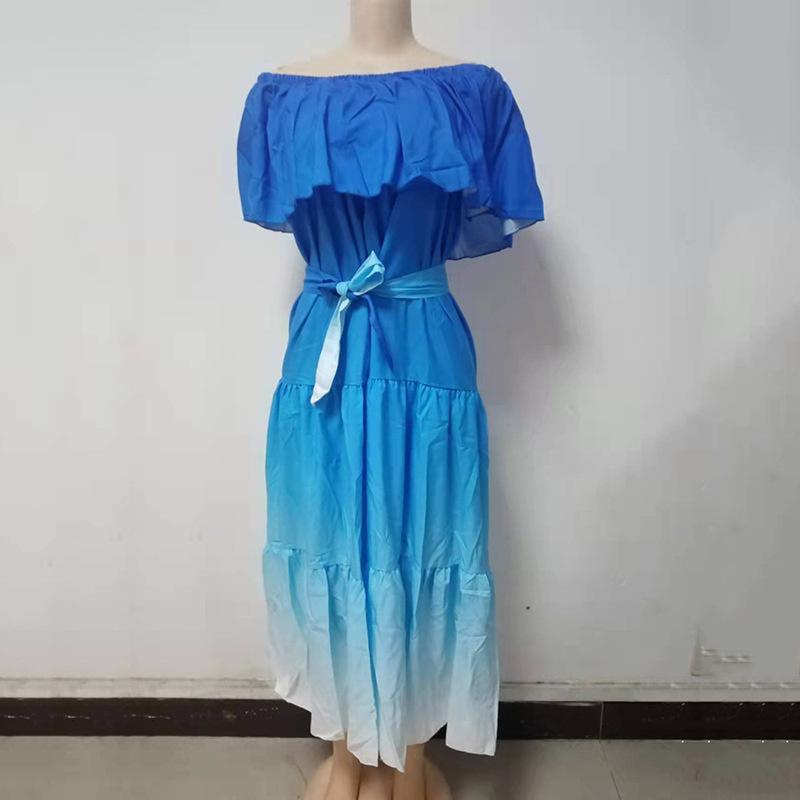 Elegant Bodycon Sexy Women's Off Shoulder Dress for Women 2022 Summer Floral Maxi Boho Party Dresses Woman Robe Femme Ladies