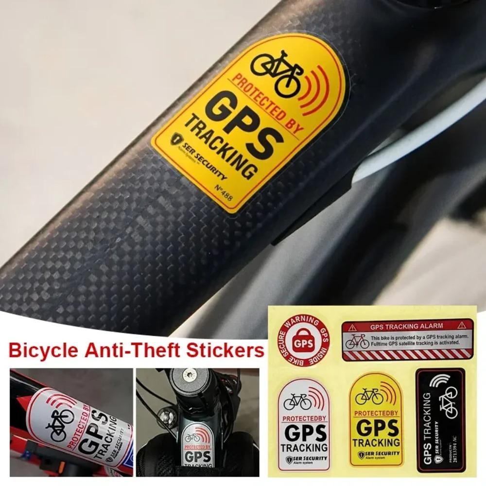 1Set Bike Anti-Theft Warning Sticker - GPS Tracking Reflective Waterproof, Universal for Bicycle/Scooter/Motorcycle