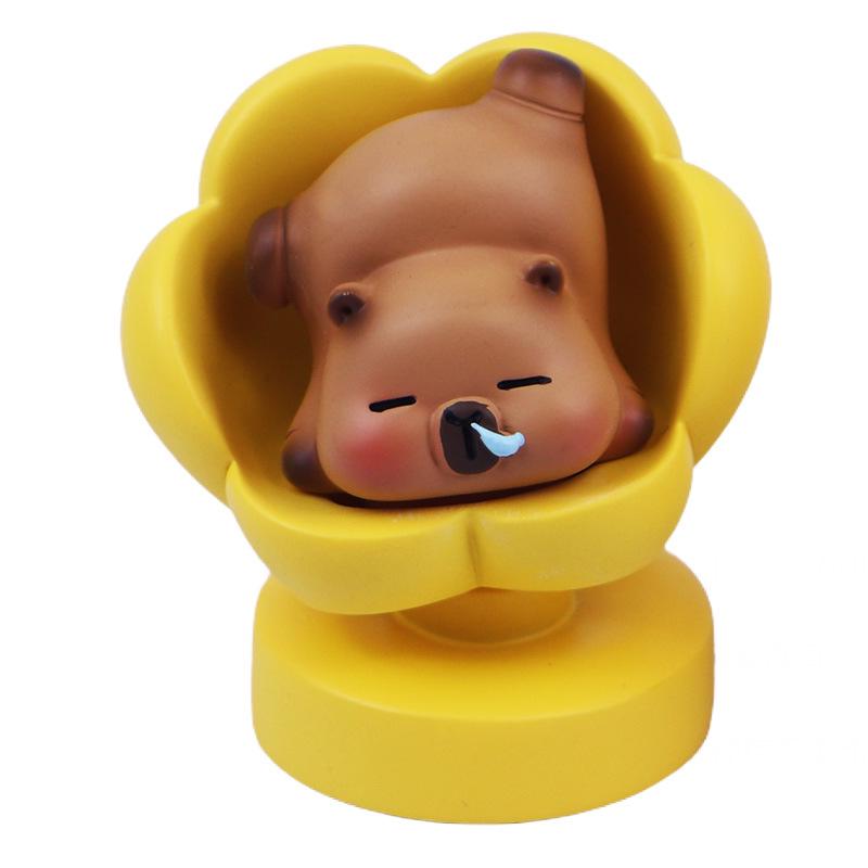 Rotatable Money Tree Ornaments: Cute Capybara Frog Desk Decoration, Creative Decompression Birthday Gift