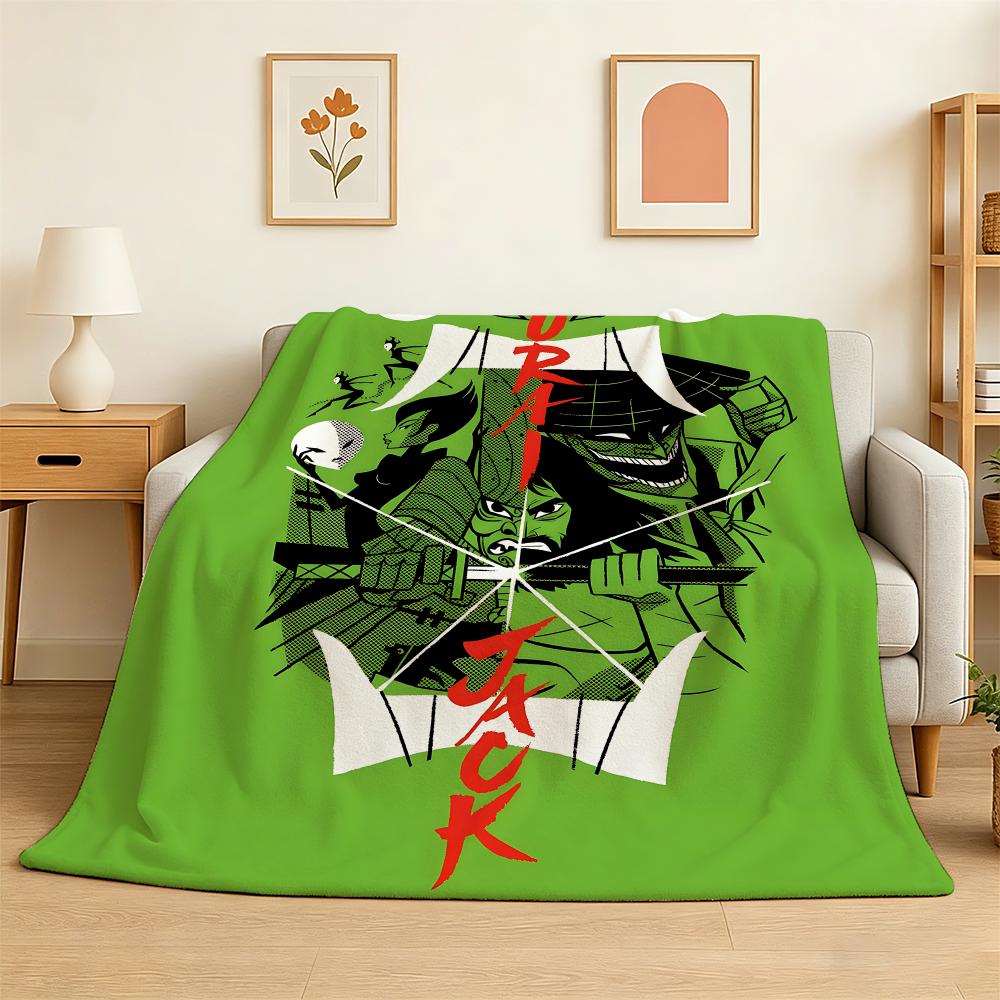 Movie Samurai Jack Throw 240g Flannel Blanket Lightweight Soft Skin-friendly Summer Thin Throw Blanket 75X95CM