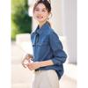 XWI Women's Washed Denim Long-Sleeve Shirt Jacket