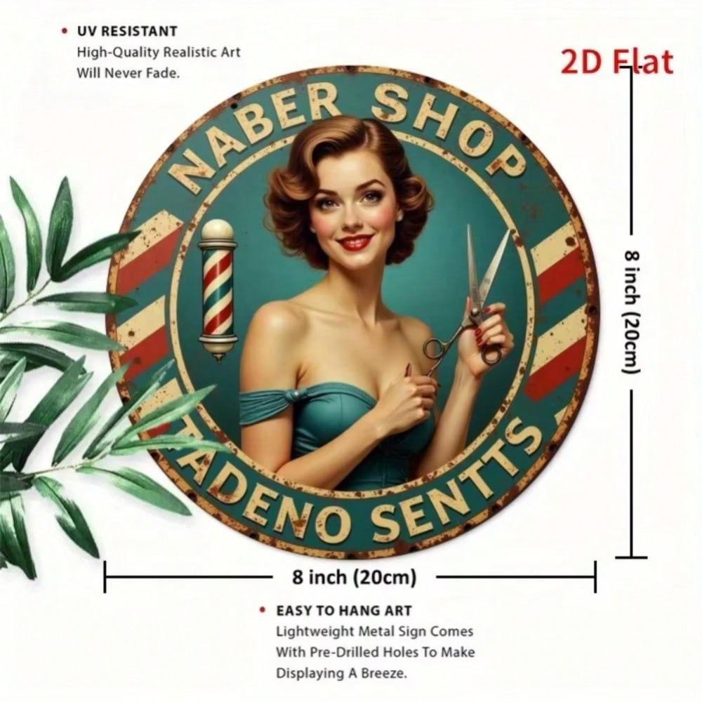 Vintage Barber Shop Metal Tin Sign Retro Wall Decor for Home