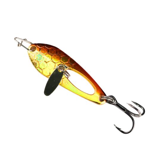 4CM/5G Spinner Blade Lure with Hook Double-sided Reflective Hard Metal Spoon Spinnerbait Rotating Sequin Lure Saltwater Freshwater Walleye Bass