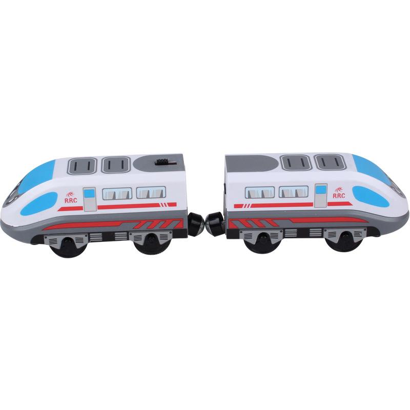 Kids RC Electric Train Set Locomotive Magnetic Train Diecast Slot Toy Fit for Wooden Train Railway Track Toys for Children Gifts
