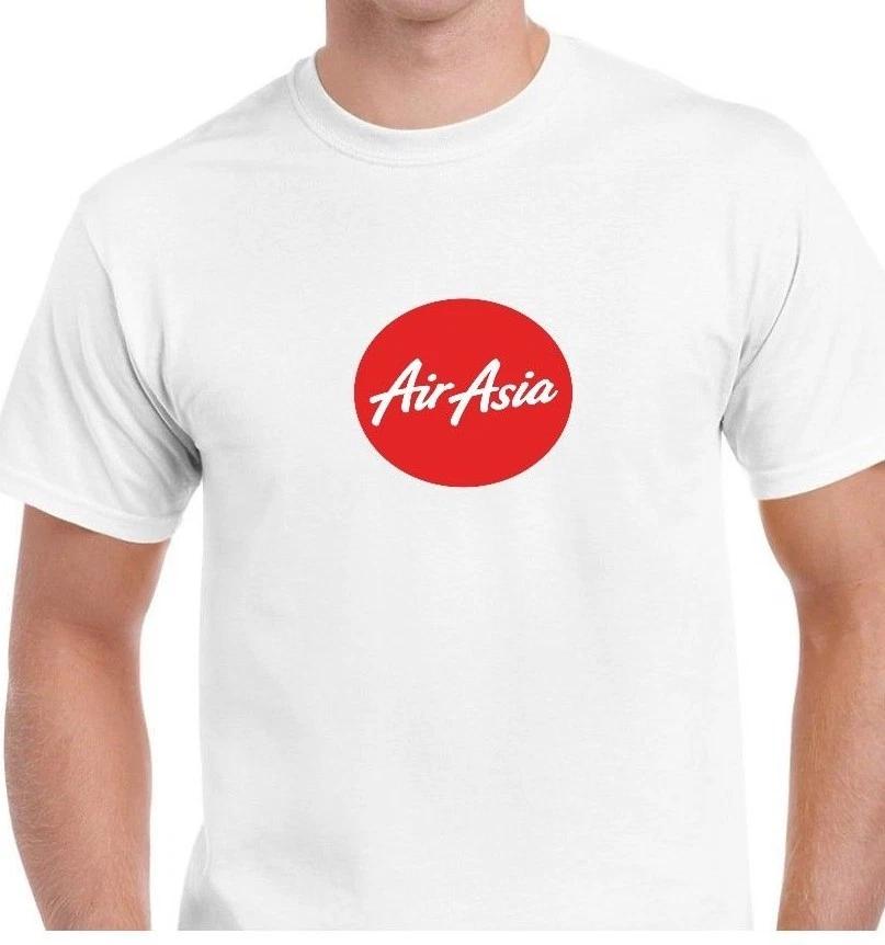 Air Asia Retro Red Logo Malaysian Airline White Cotton T-Shirt XL