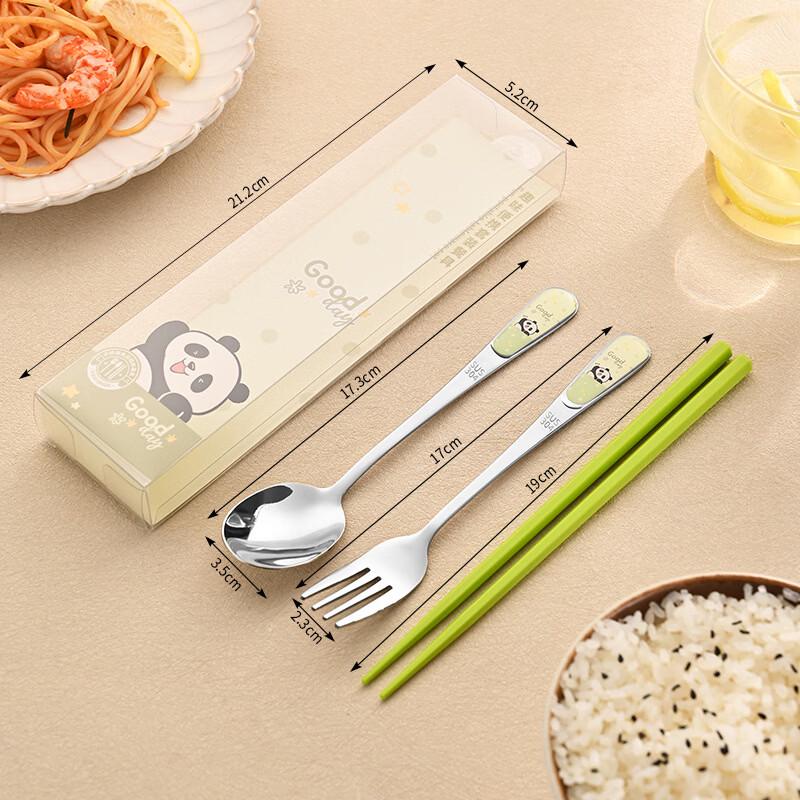 

Портативный мультяшный набор столовых приборов с пандой