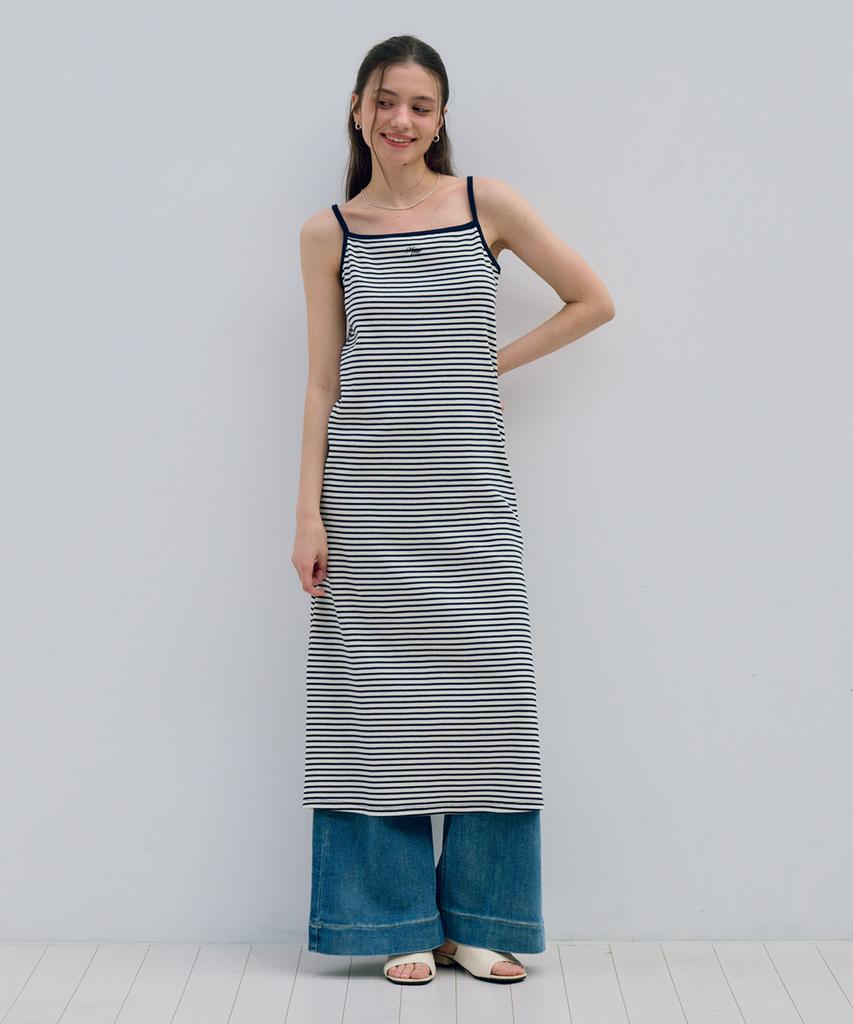Metapeo Met Striped Bustier Dress Vacation Navy