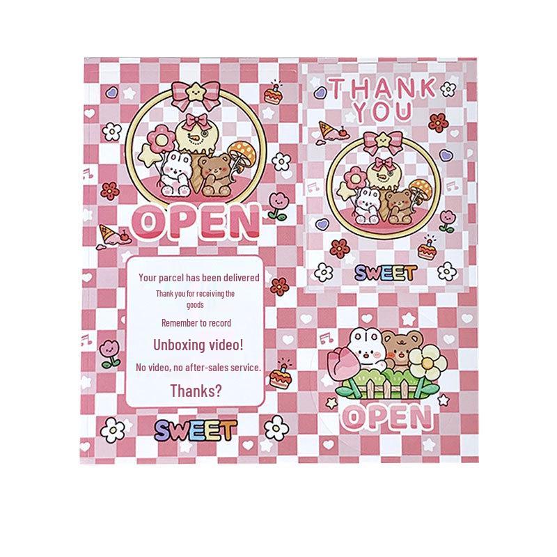 Cute Cartoon Sealing Stickers - Adhesive for Cards & Gifts, No Unboxing/After-Sales Support