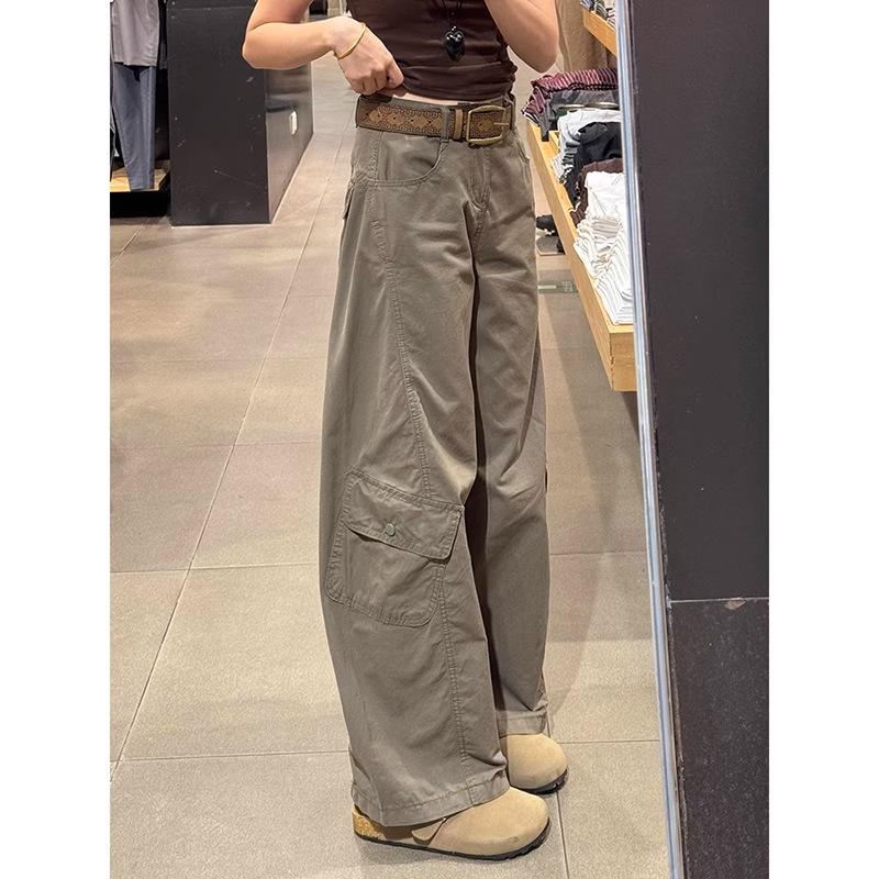 

Coffee-Colored Plush Curved Leg Women s Wide-Leg Pants - Autumn/Winter 2025 Collection, Petite, Loose Fit, Slimming Workwear. XL