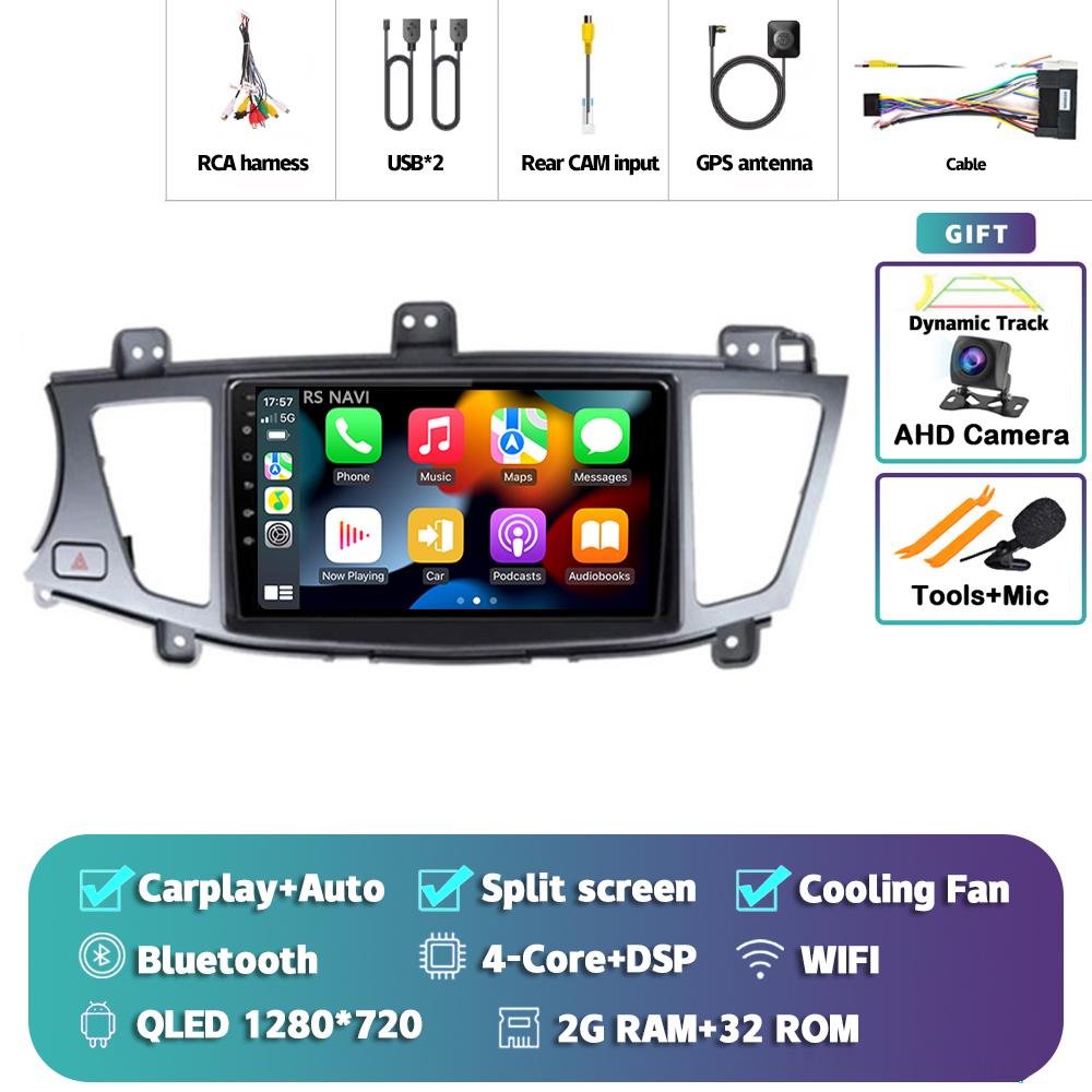 

Android 14 Carplay Auto For KIA K7 cadenza 2011 - 2012 Car Radio Player Multimedia stereo Navigation 4G+WIFI Head Unit BT Camera